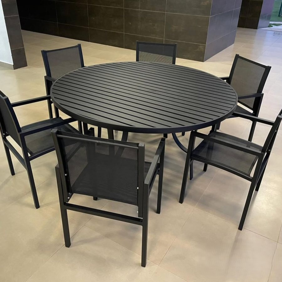 Mesa e cadeiras moderno industrial