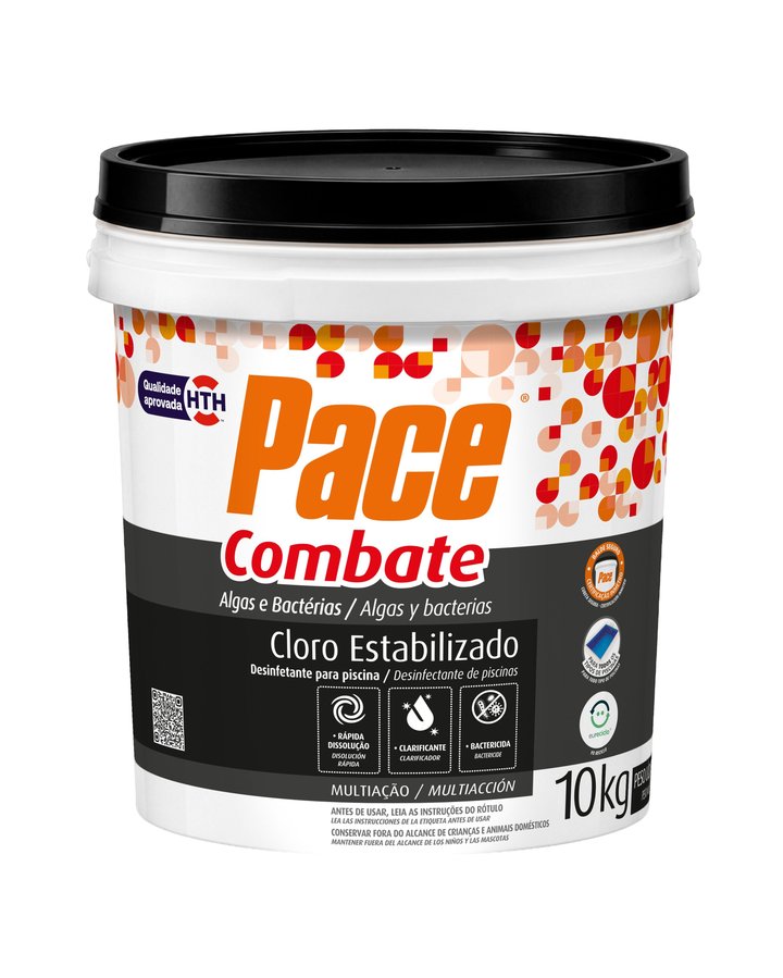 Pace Combate, cloro estabilizado multiação contra algas e bactérias — Pace (HTH)