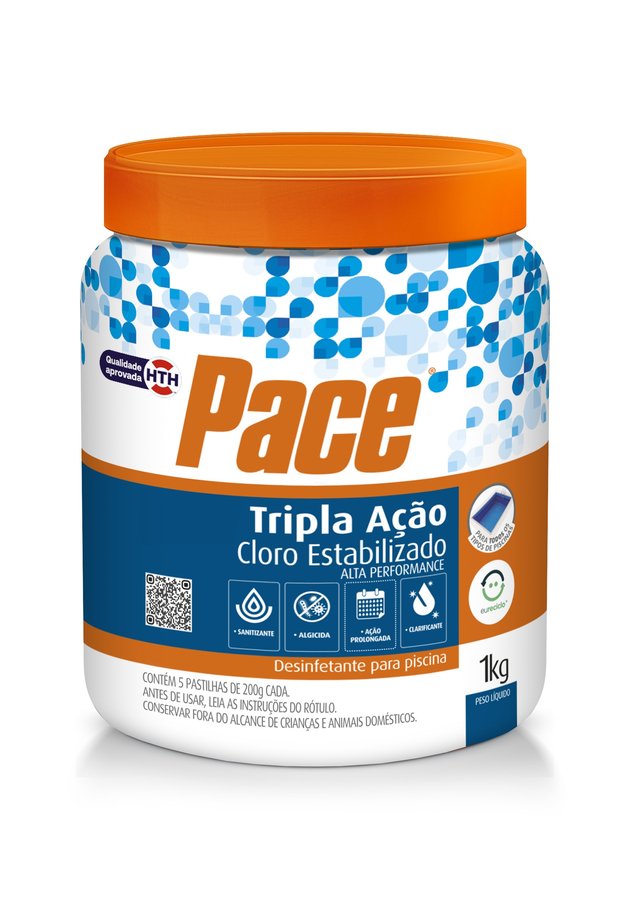 Pace Tripla Ação, tablete de cloro estabilizado — Pace (HTH)
